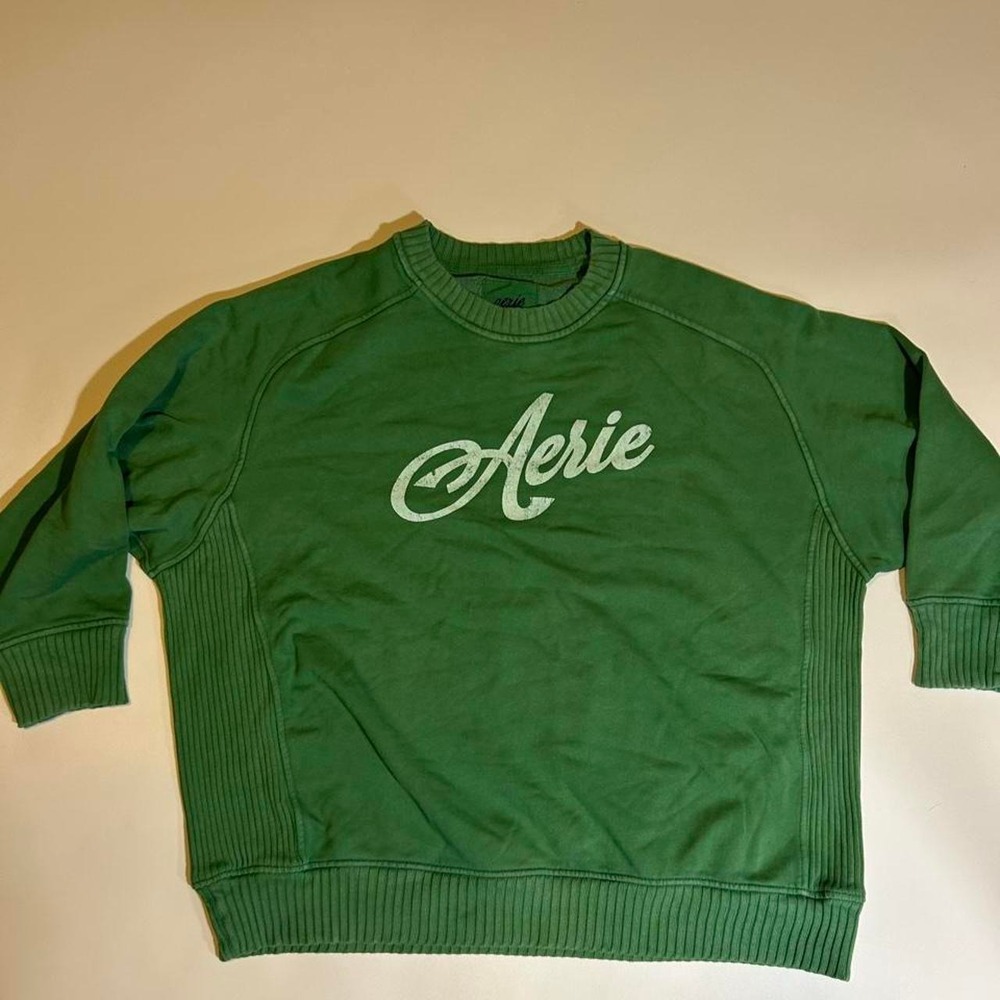 Aerie Crewneck Sweatshirt Womens Size Large Green